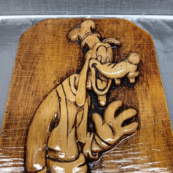 Disney Goofy Plaster Relief Wall Plaque Stained Finish Vintage 70s Decor 12x7 - Picture 3 of 4